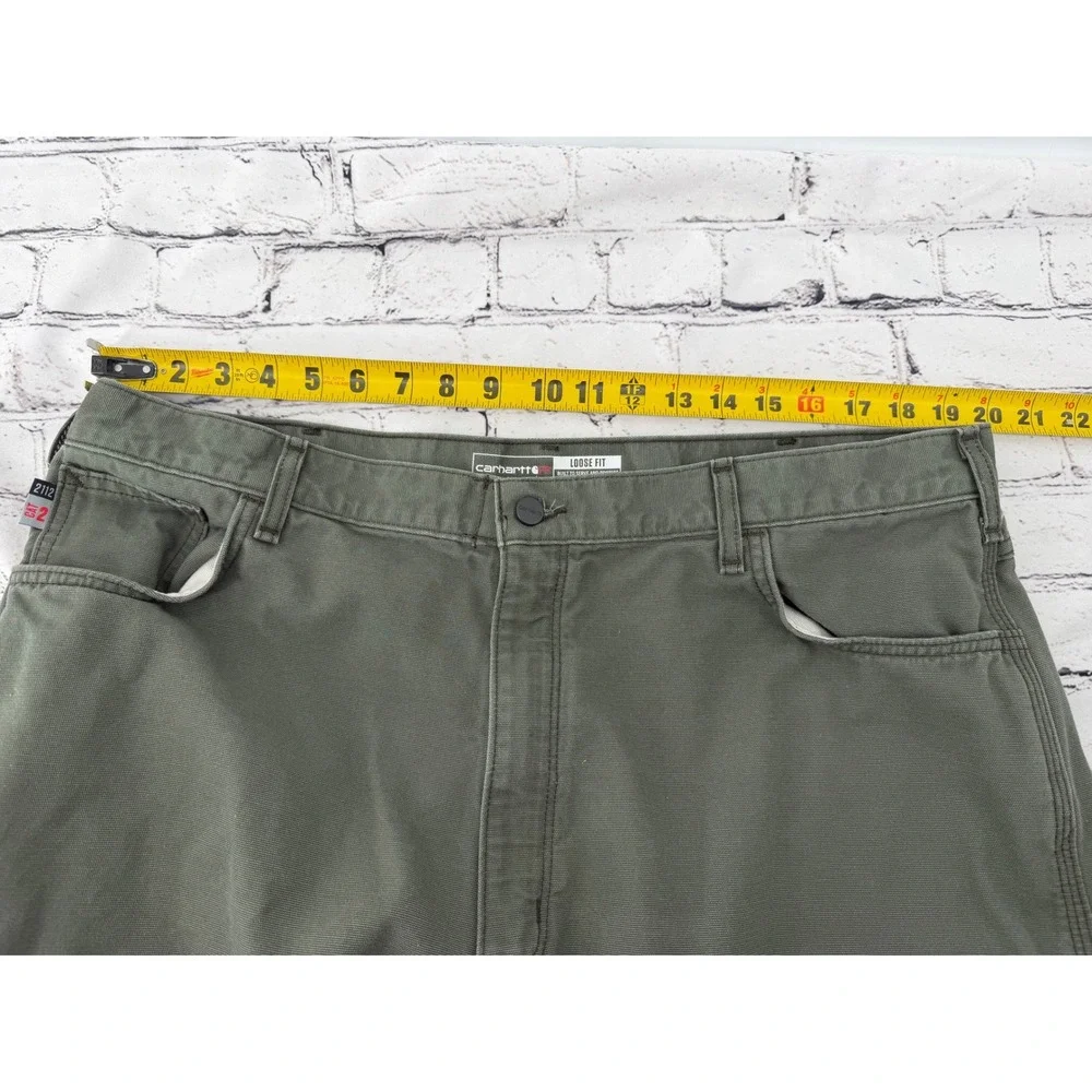 Carhartt FR Flame Resistant Loose Fit Work Pants‎ Khaki Green Mens 42x34